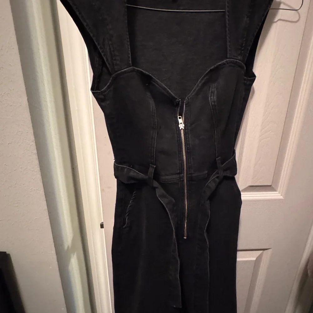 Reformation Calypso Black Denim Jumpsuit size 2 - Picture 6 of 8